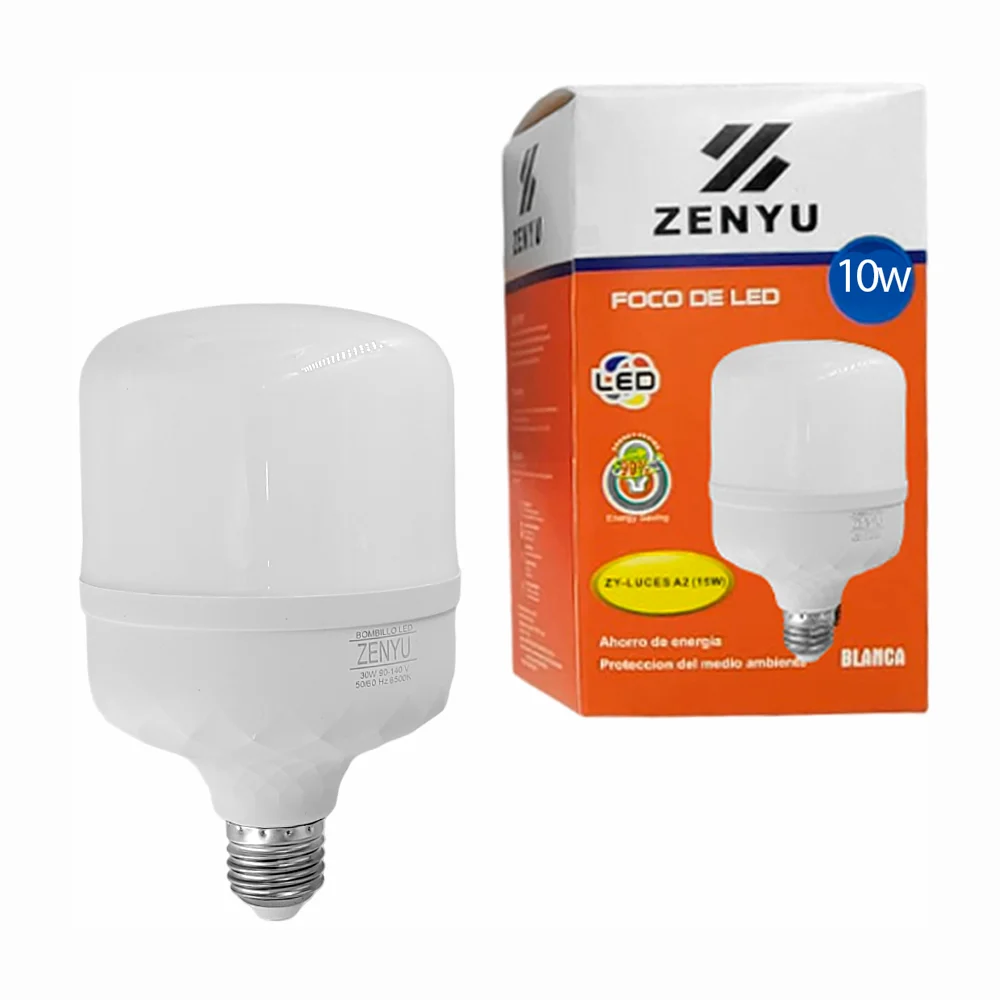 Foco bombilla led zenyu ahorrador de 10w con luz blanca / zy-luces a2…