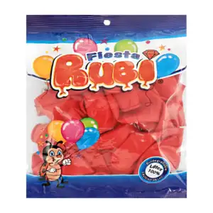 Paquete con 50 globos de 9in fiesta rubi en color rojo / rojo9in