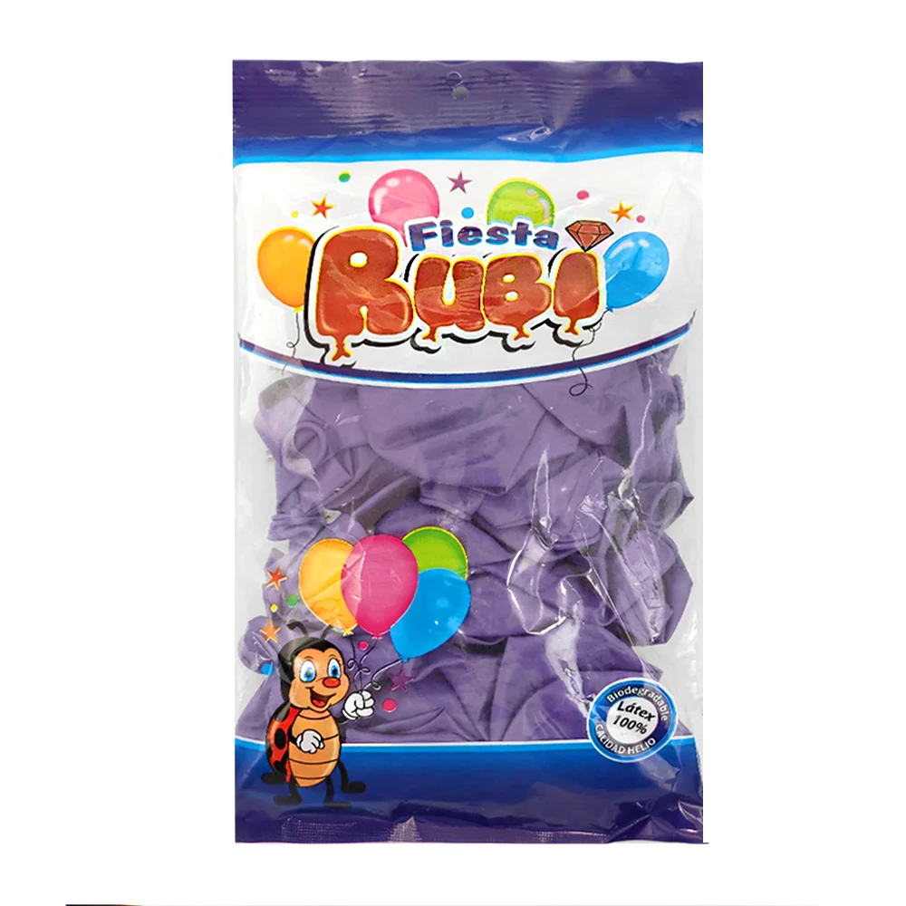 Paquete con 50 globos de latex fiesta rubí color morado, 12in / morad…
