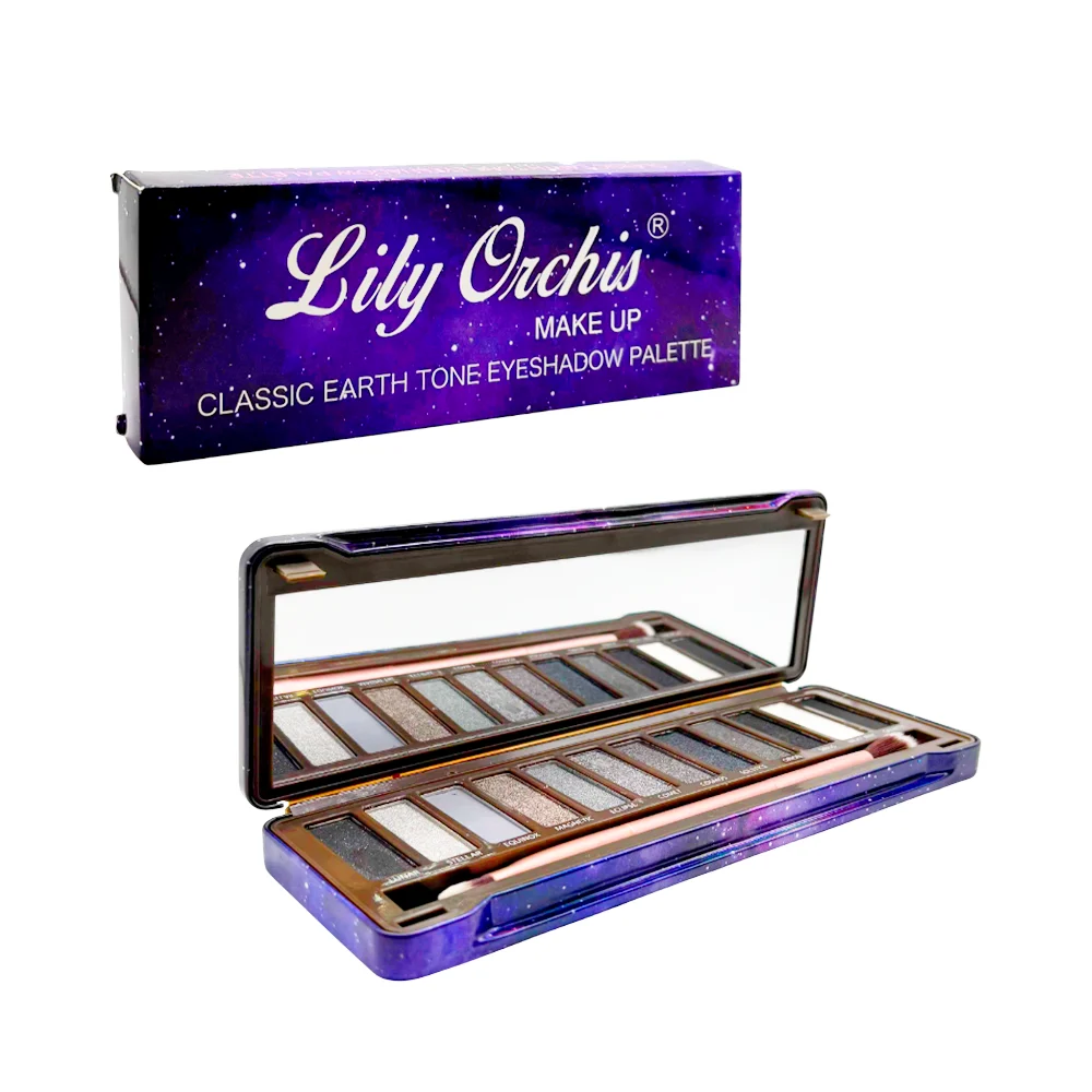Paleta metálica de sombras lily orchis con 12 colores, espejo y broch…