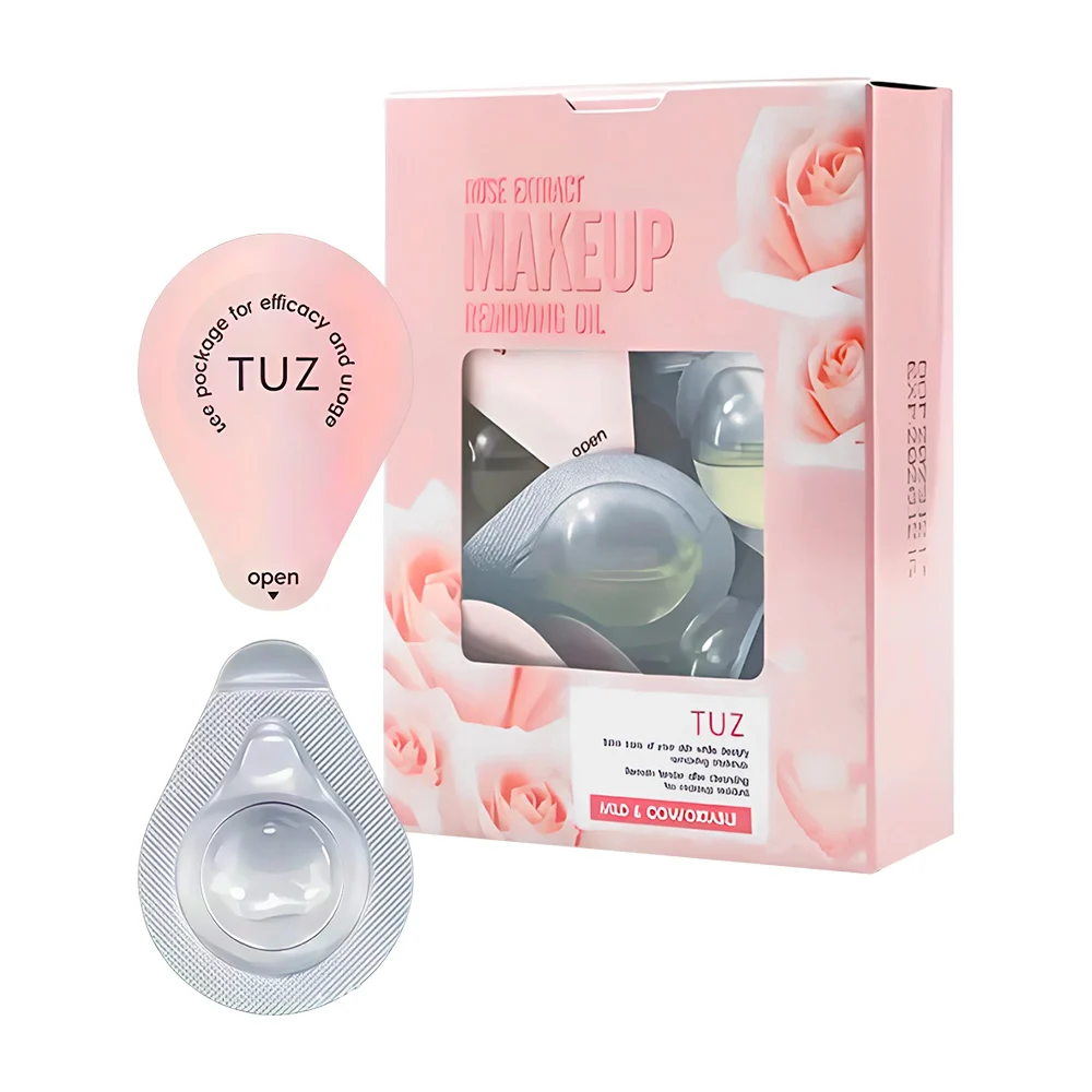 Caja con mini aceites removedores de maquillaje, para el cuidado de l…