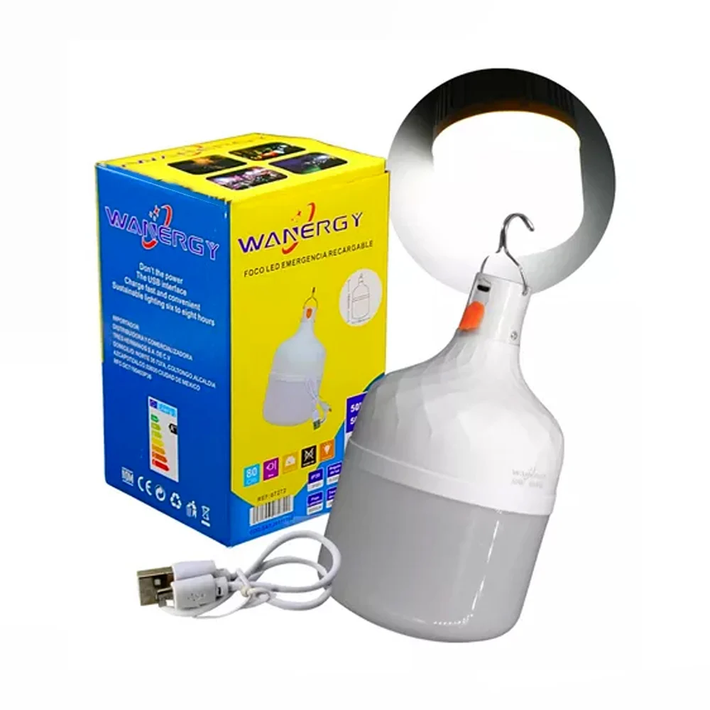 Foco recargable colgante luz led fría wanergy con luminosidad de 5000…