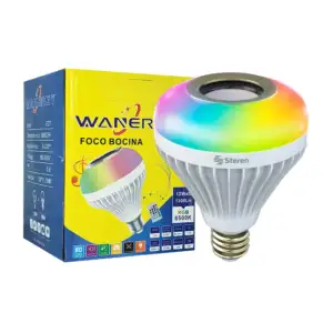 Foco bocina luz led rgb wanergy con control remoto y consumo de 12 wa…