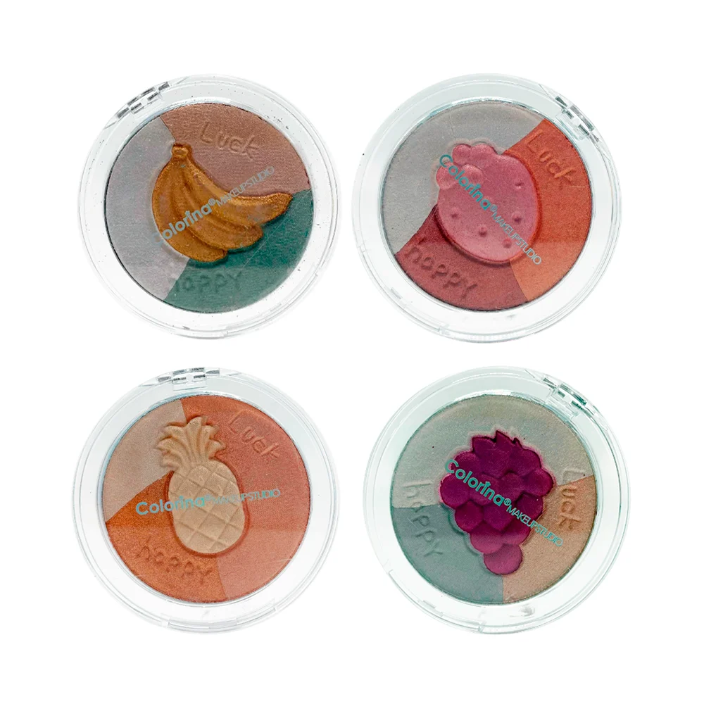 Polvo iluminador compacto colorina con forma de frutas, 8.5g, varieda…
