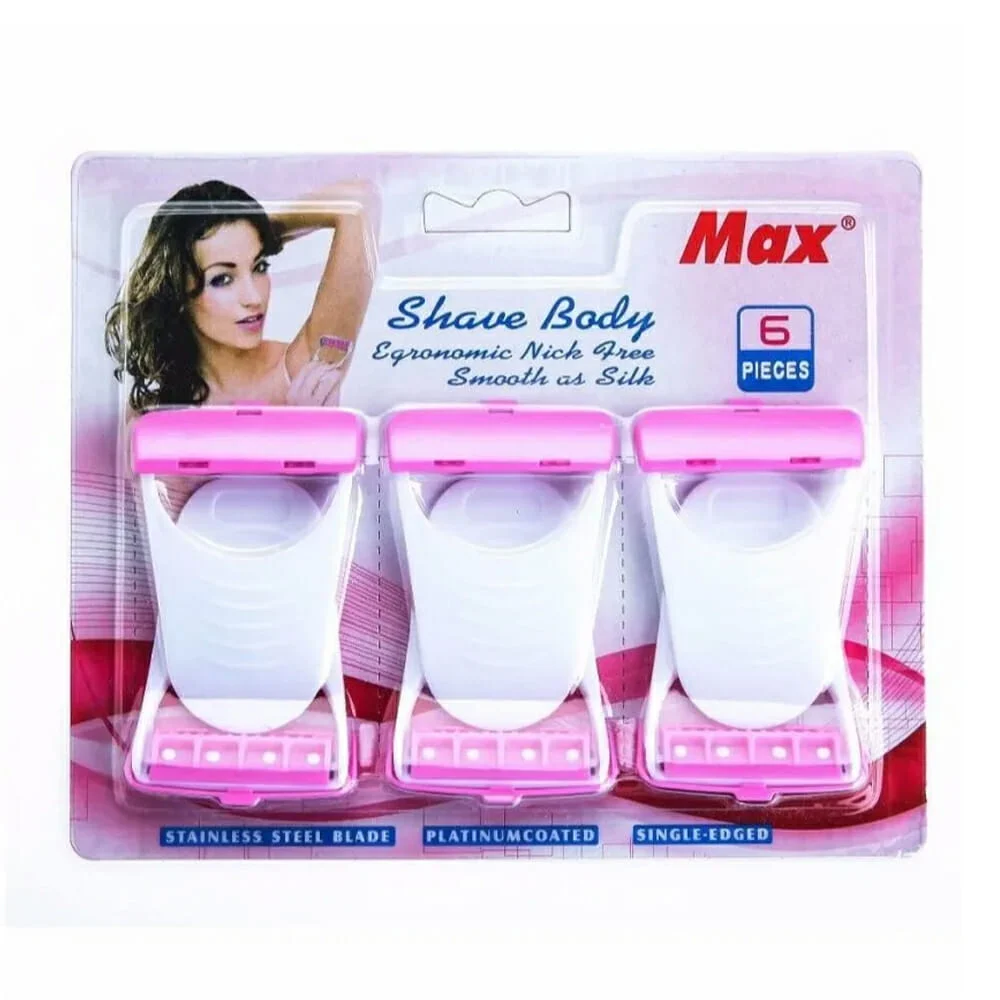 Paquete de 6 rastrillos max con diseño ergonómico para depilar axilas…