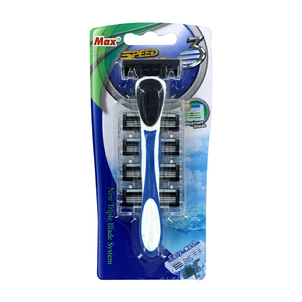 Rastrillo max speed razor con 4 cabezales de 3 navajas intercambiable…