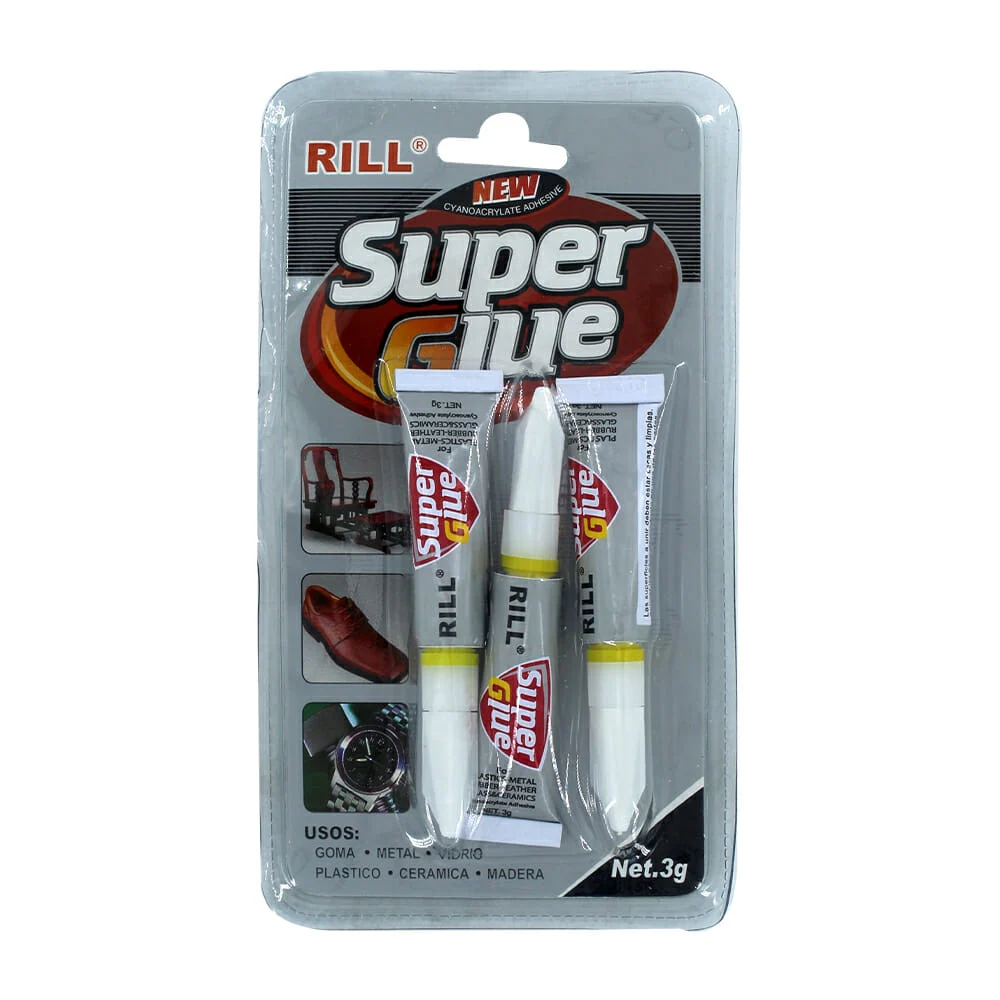 Blíster de 3 pegamentos líquidos en gotero 3g / super glue / 10894