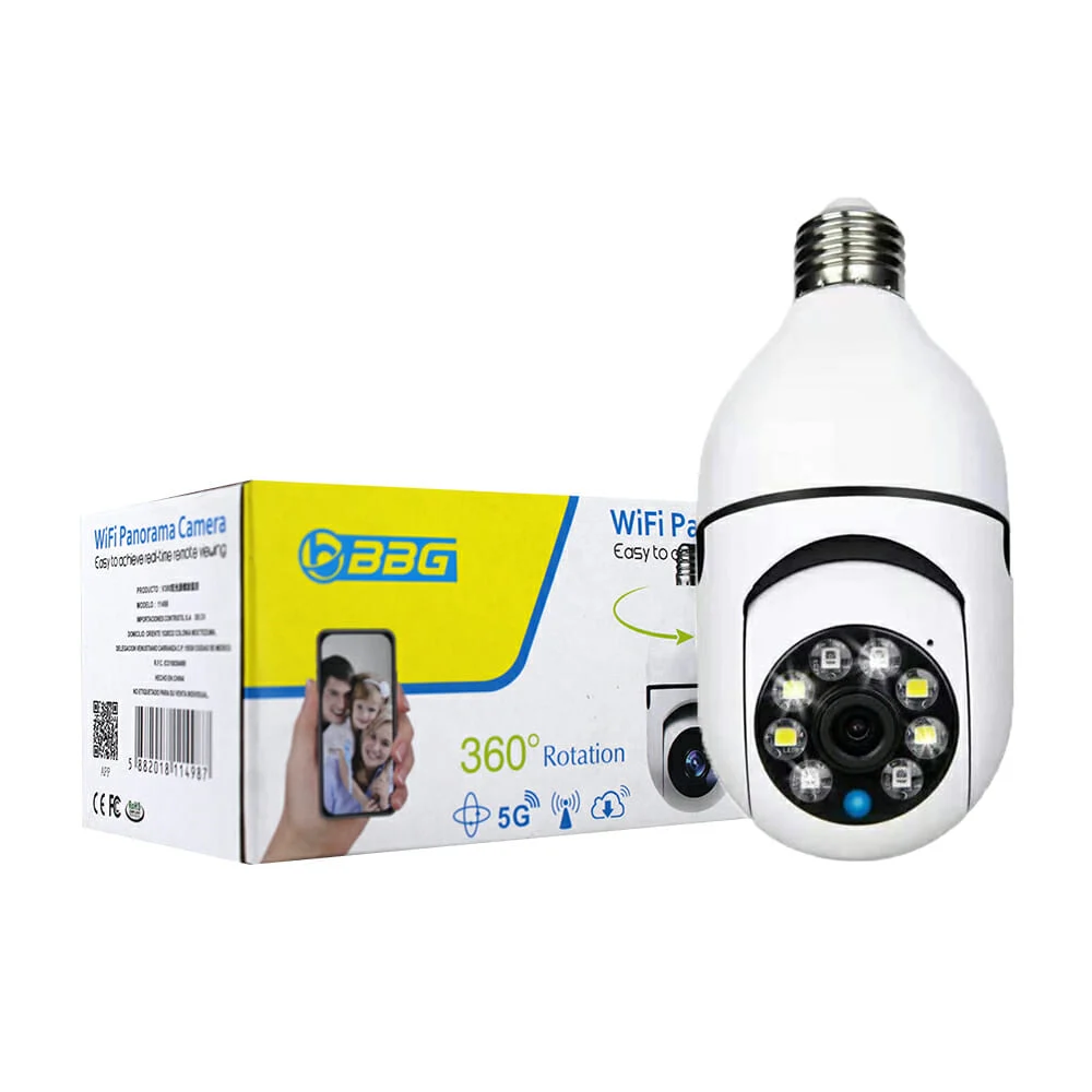 Cámara wifi de seguridad con rotación de 360°, audio, socket, aprueba…