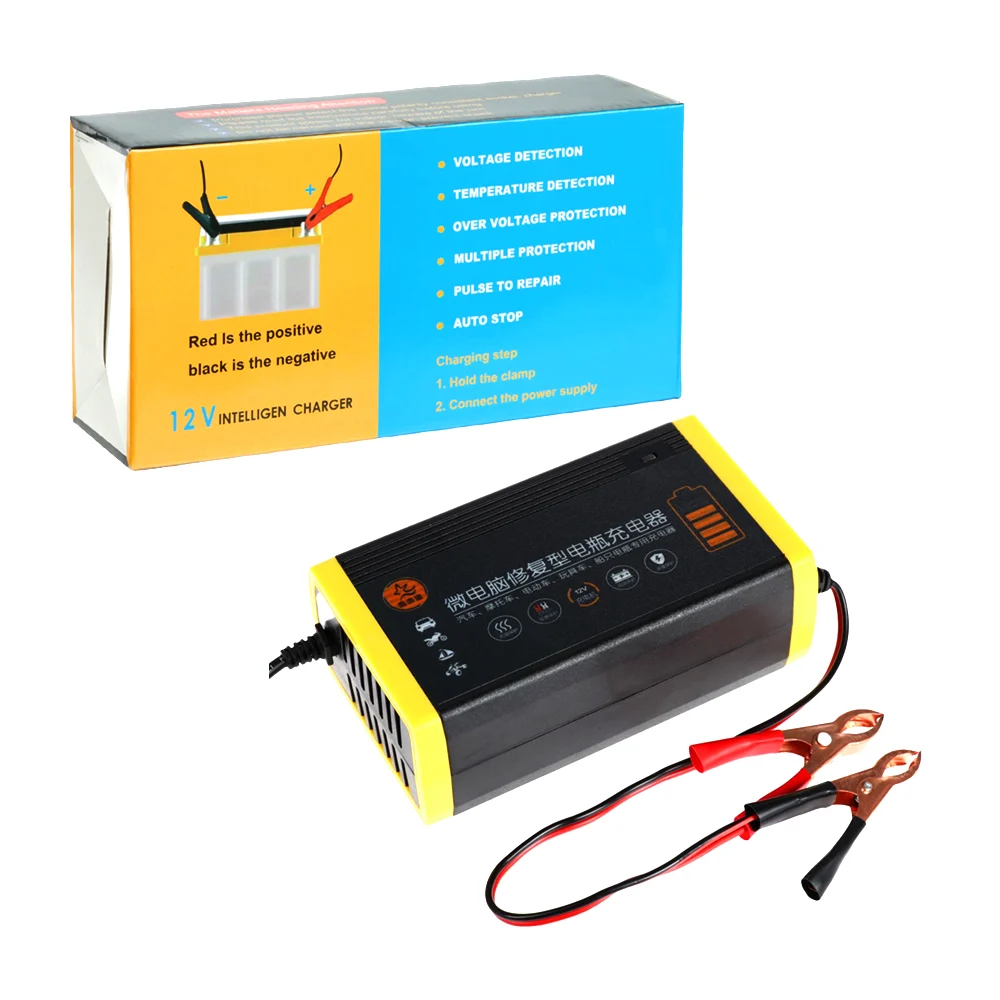 Cargador / reparador de baterías de coche o moto + pinzas de cobre, 1…
