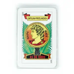 1pza Estuche transparente con baraja naipe española / as de oro / 251…