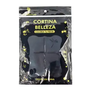 Cortina para fiesta con efecto metálico y diseño de cuadros grandes