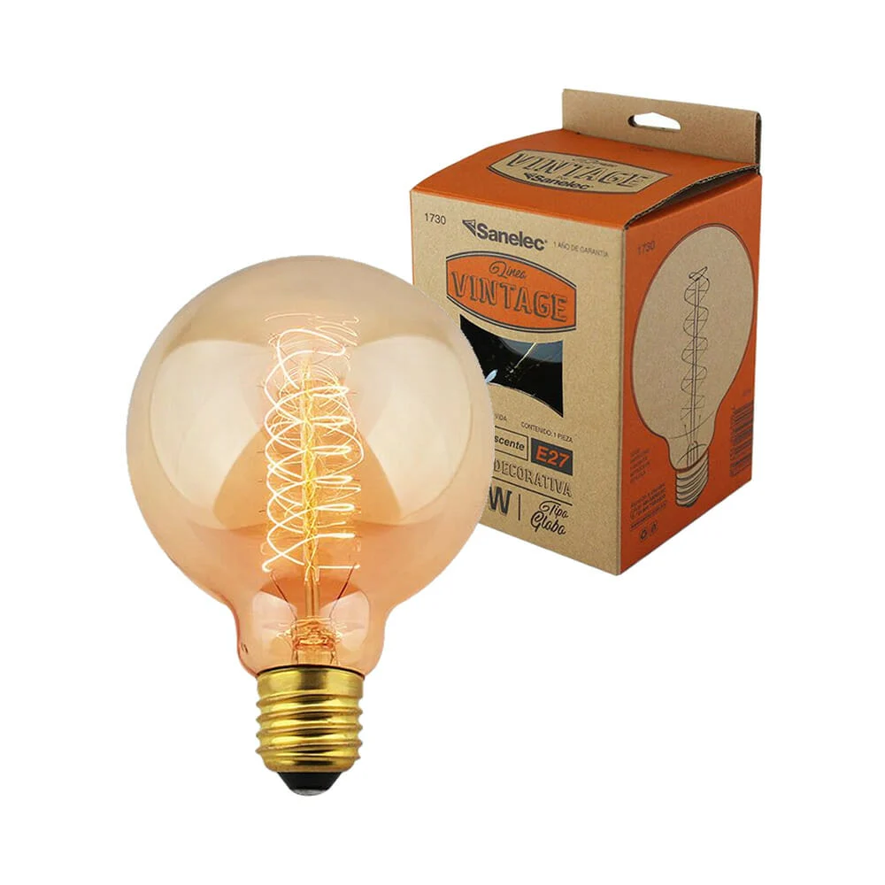 Foco bombilla incandescente sanelec decorativo tipo vintage con consu…