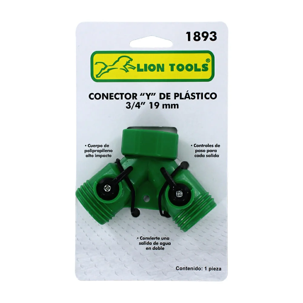 Adaptador conector de plástico 3/4" lion tools en forma de y, 19mm / …