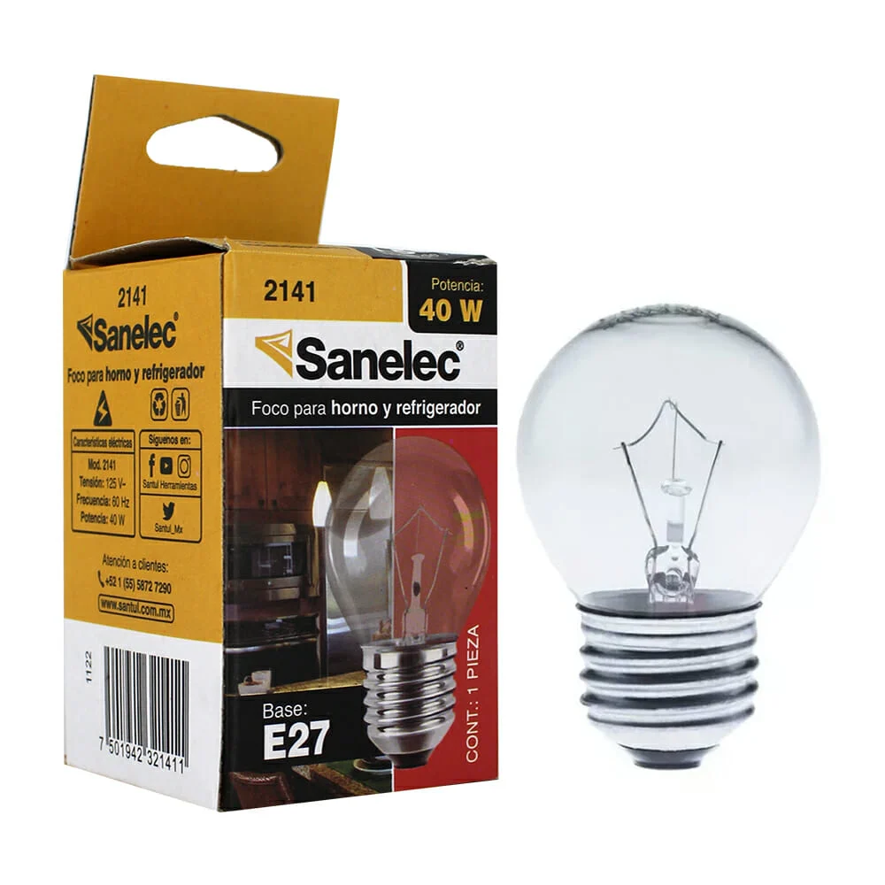 Mini foco incandescente transparente sanelec con consumo de 40 watts …