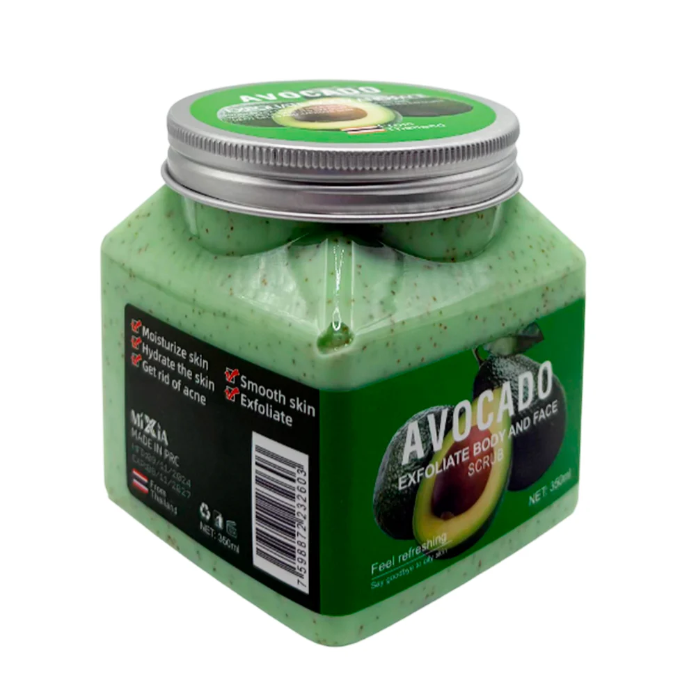 Crema exfoliante facial y corporal con extracto de aguacate, 350ml / …