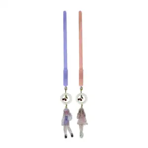 1pza Pluma de gel con llavero de muñeca de acrílico con perlas, varie…
