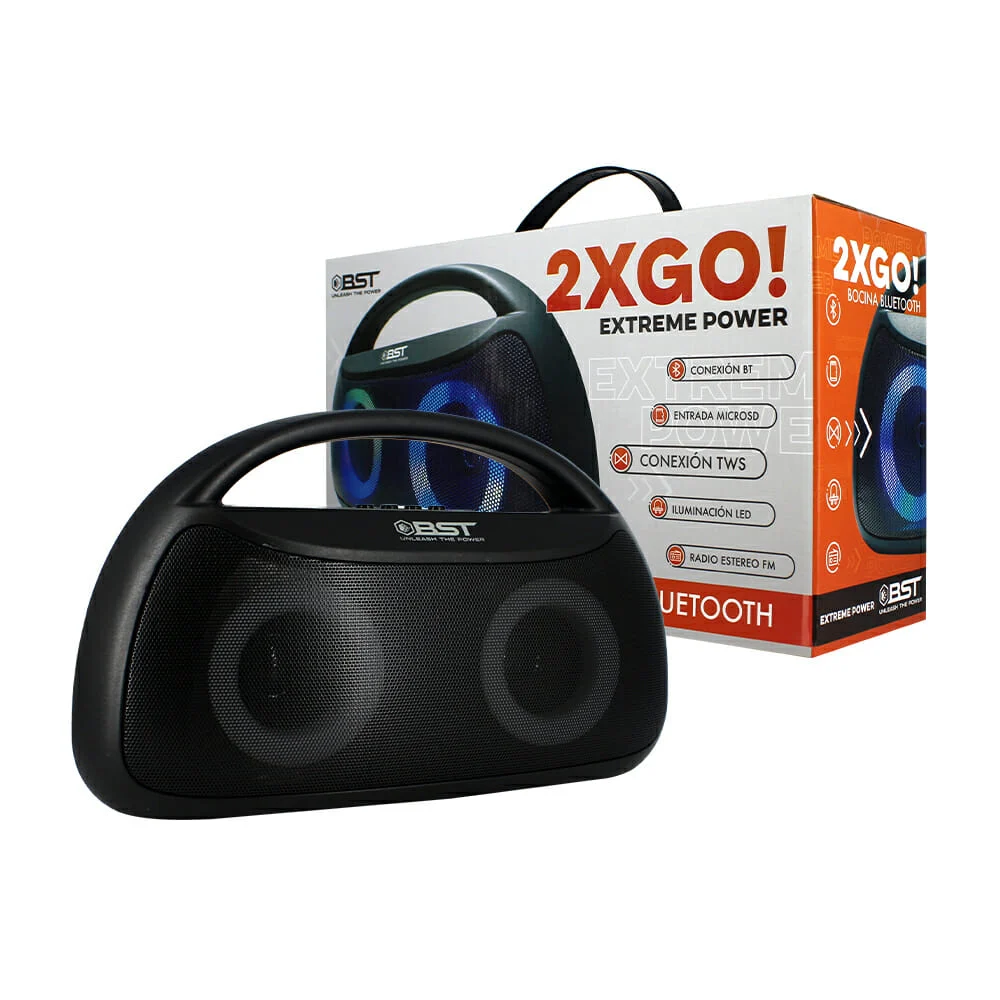 Bocina bluetooth con luz multicolor 2.5x2, con entradas usb, sd y 3.5…