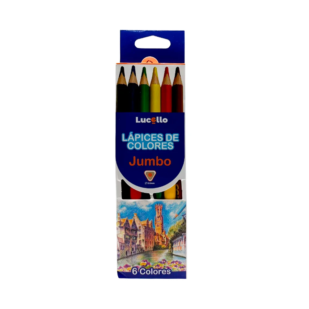 Paquete con 6 colores jumbos triangulares de madera, colores surtidos…