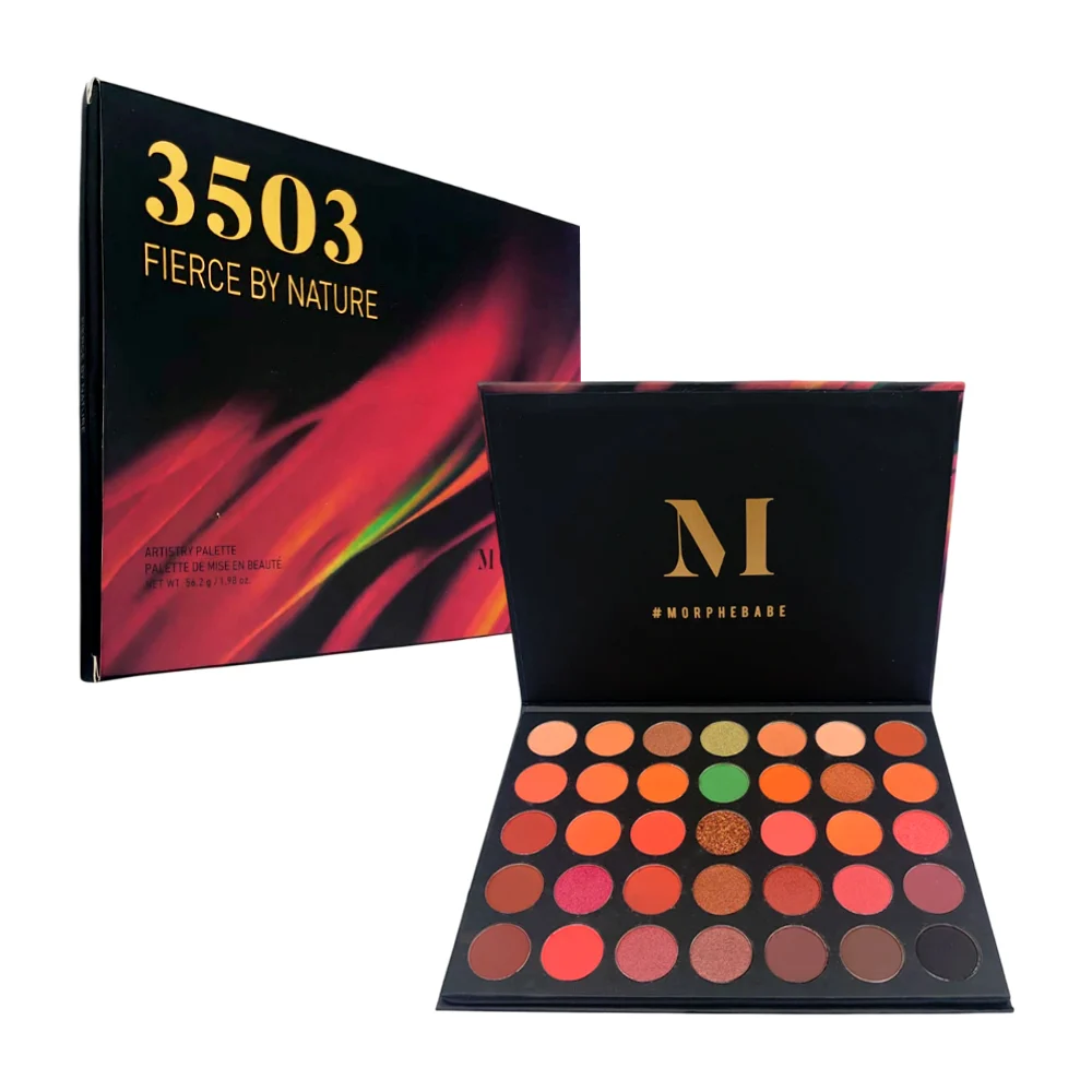 Paleta grande rectangular con 35 tonos faciales, variedad de colores
