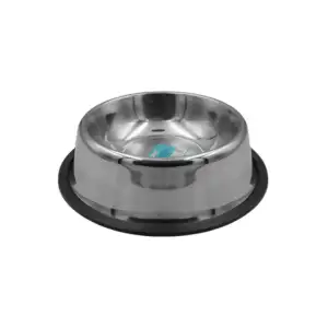 Plato tazón liso metálico de acero inoxidable, 18cm / 35186