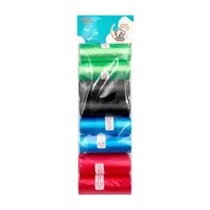 Paquete con 8 rollos de bolsas para heces, colores lisos surtidos / 3…