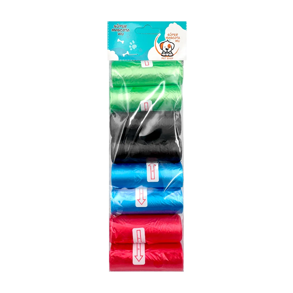 Paquete con 8 rollos de bolsas para heces, colores lisos surtidos / 3…