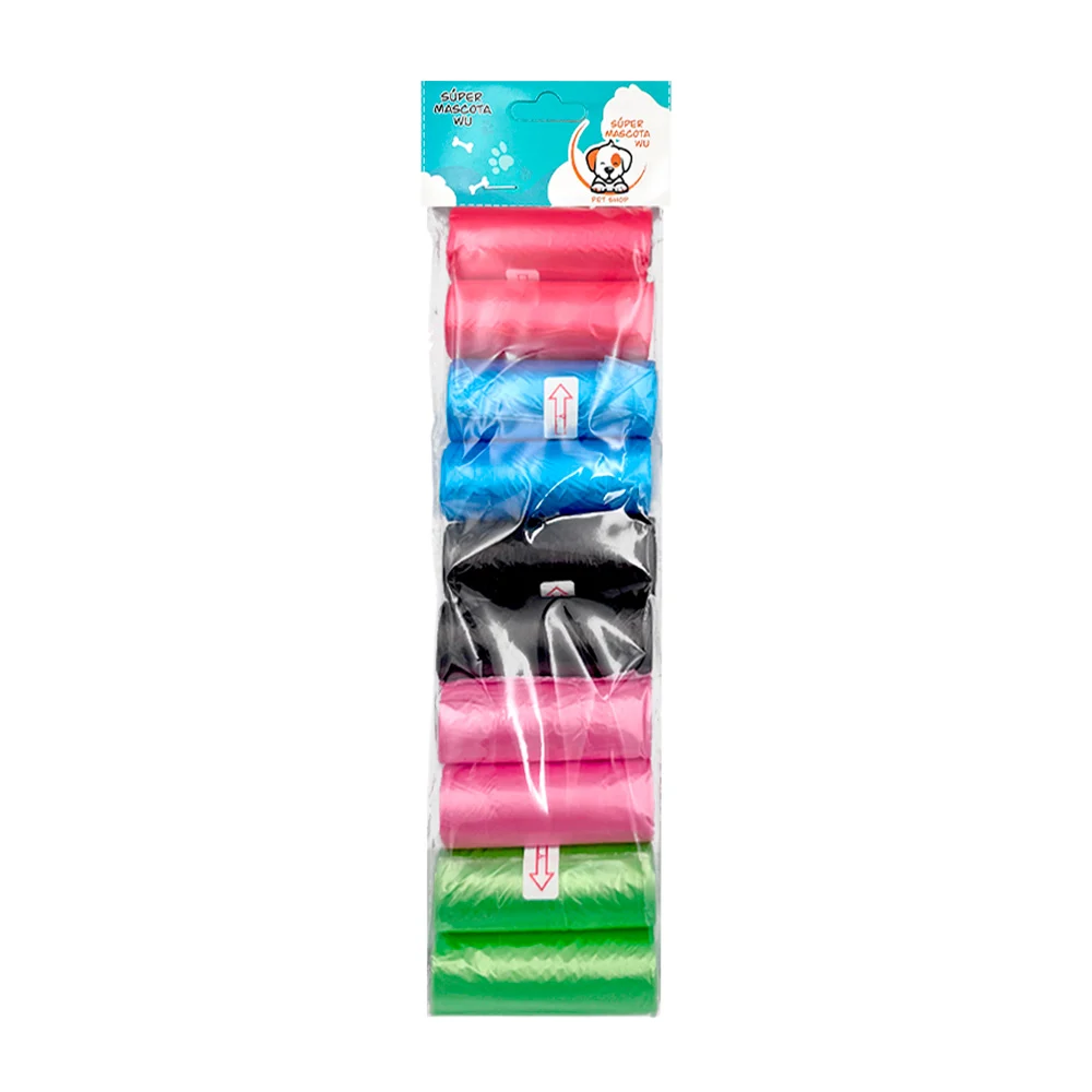 Paquete con 10 rollos de bolsas plásticas para heces, colores surtido…