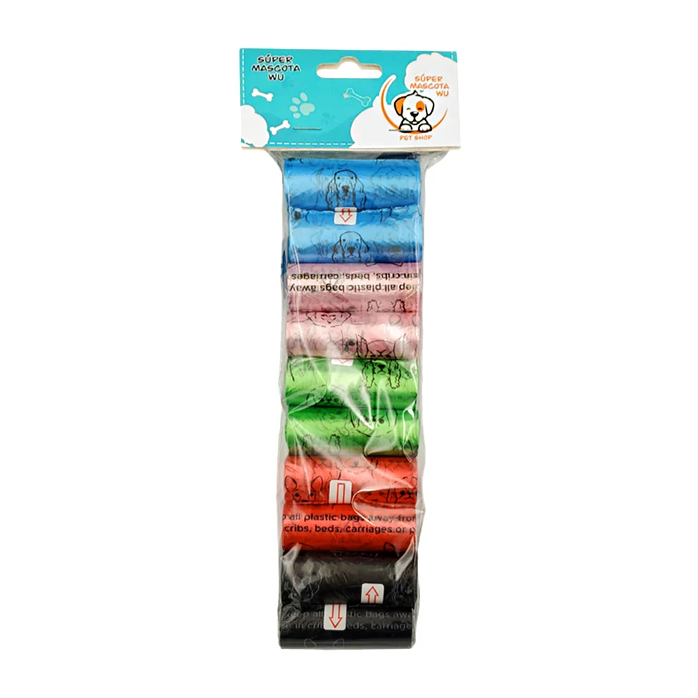 Paquete con 10 rollos de bolsas para heces de mascotas, variedad de c…