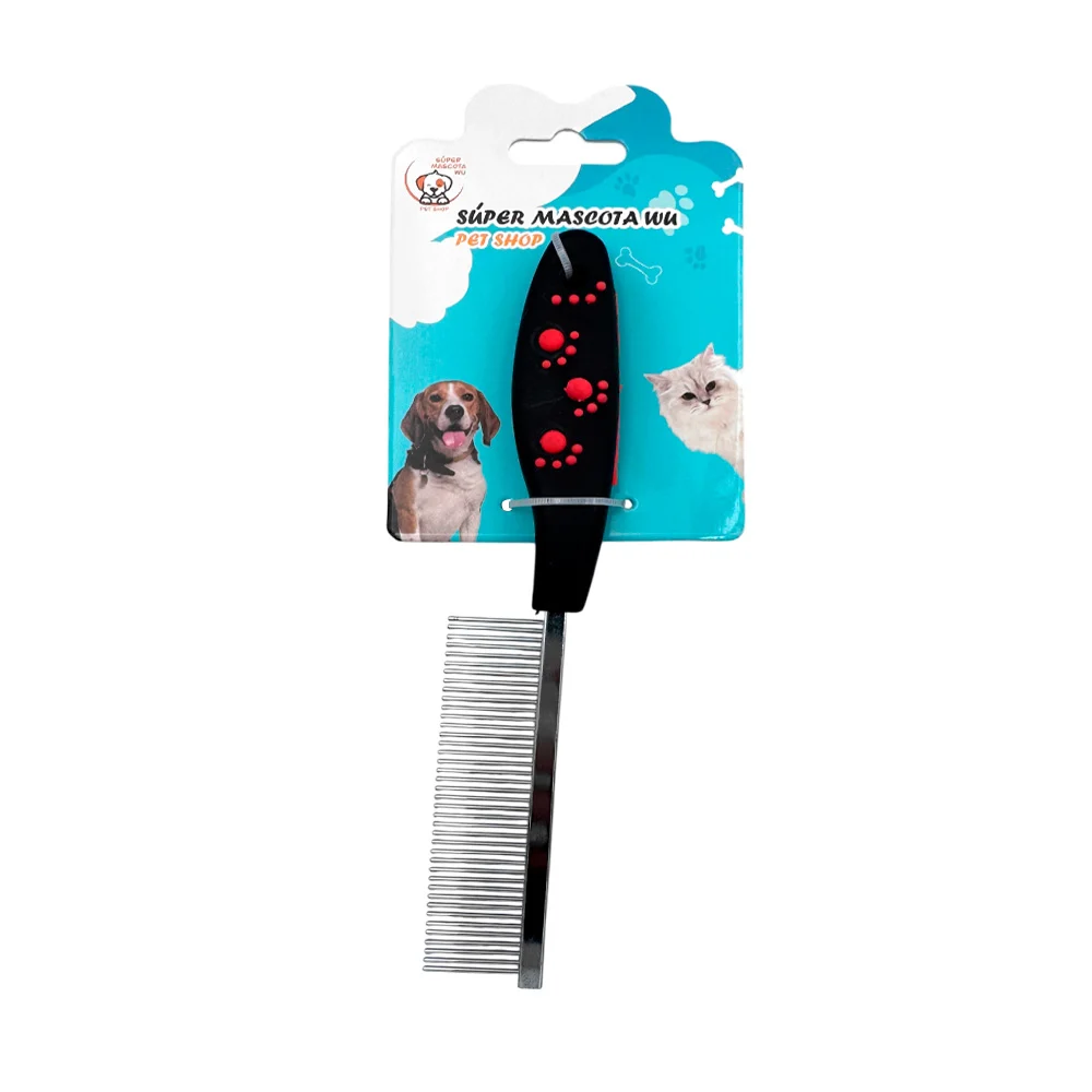 Peine para mascotas cerdas metálicas, mango ergonómico, colores surti…