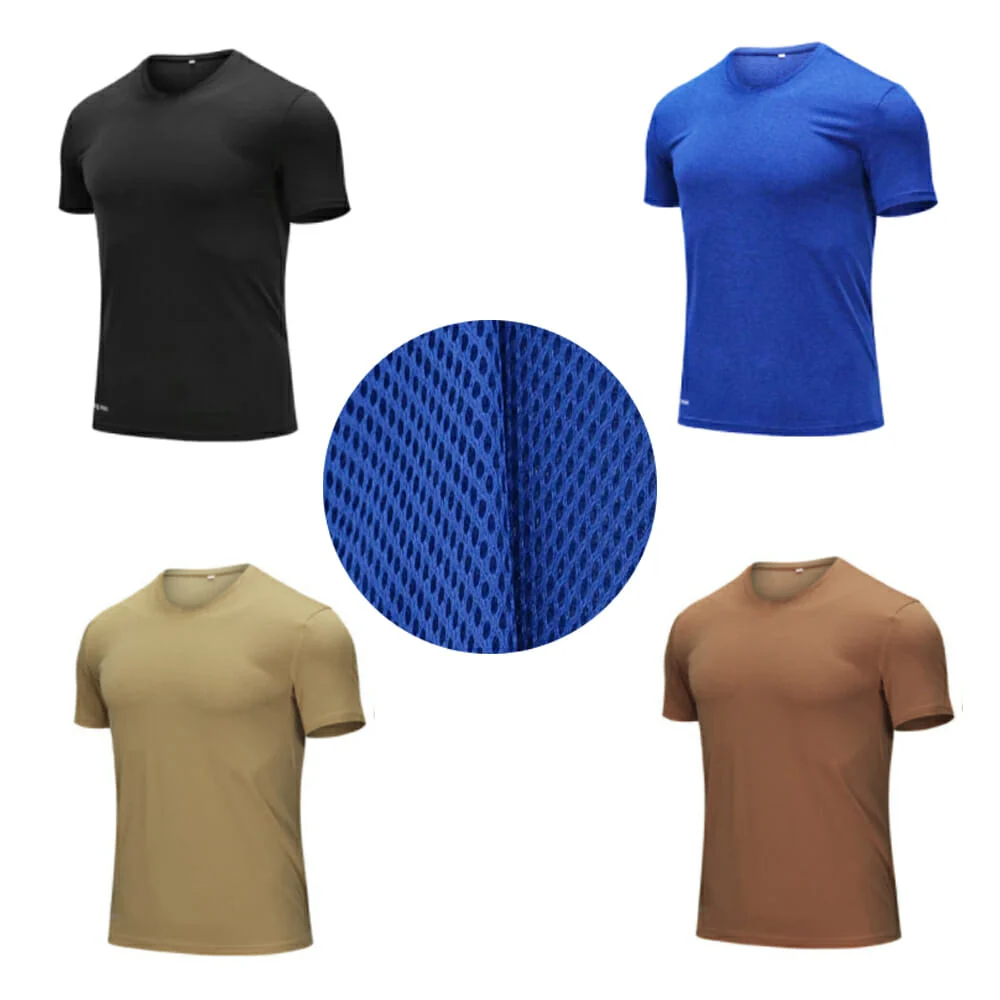 Camisa playera lisa, tela transpirable con cuello redondo, diseño lis…