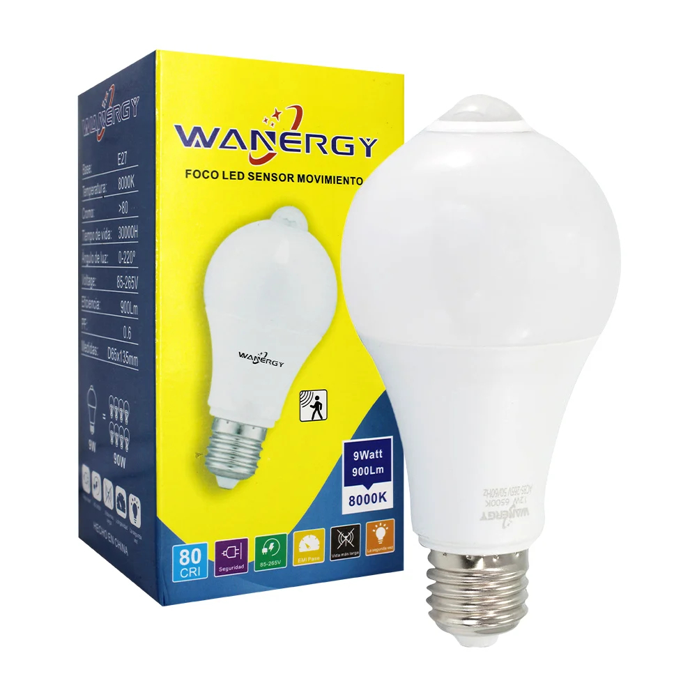 Foco led wanergy con sensor de movimiento 9w / 6500k 40717