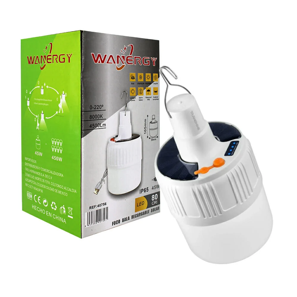 Foco de emergencia recargable solar wanergy colgante con consumo de 4…
