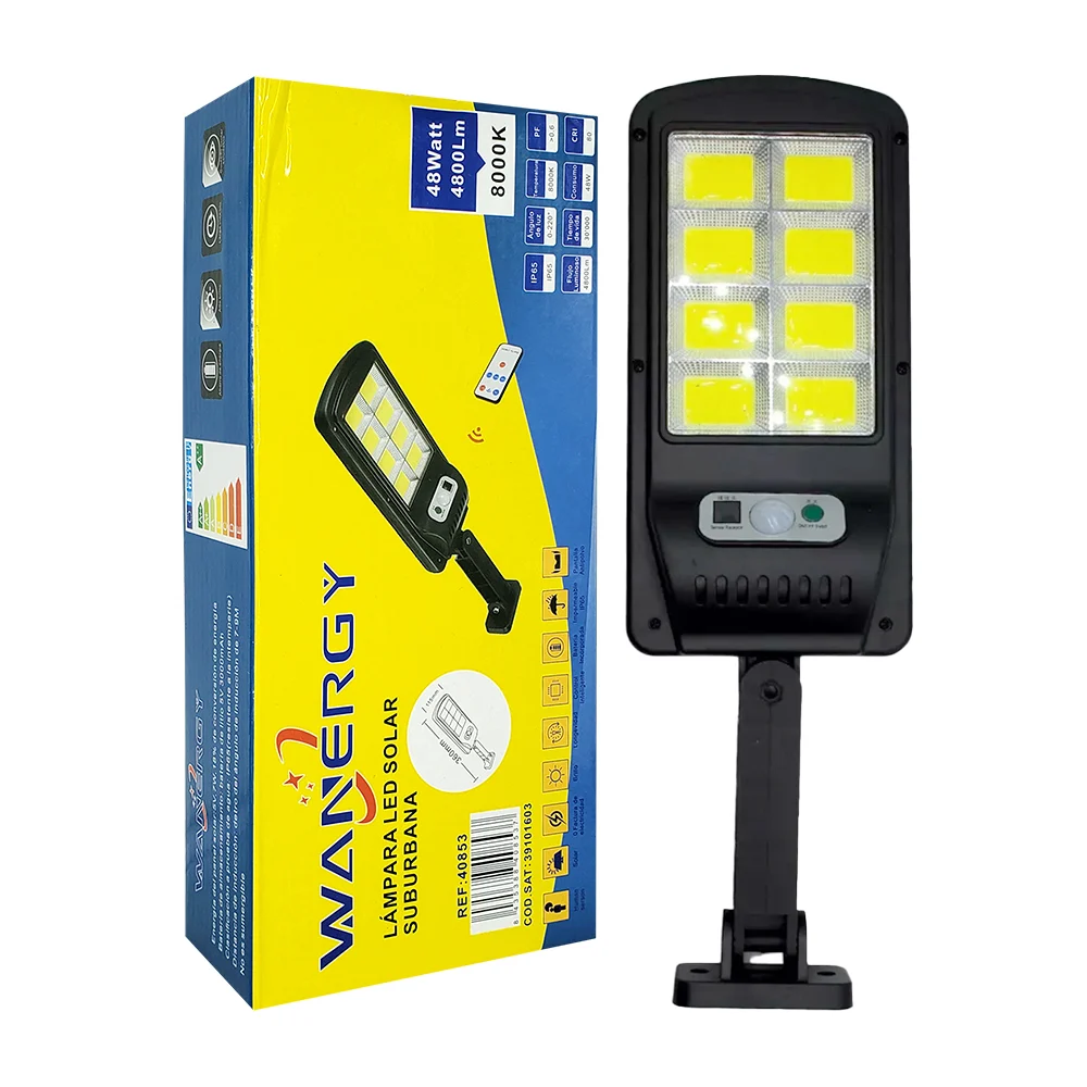 Lámpara solar suburbana wanergy luz led fría con protección ip65, con…