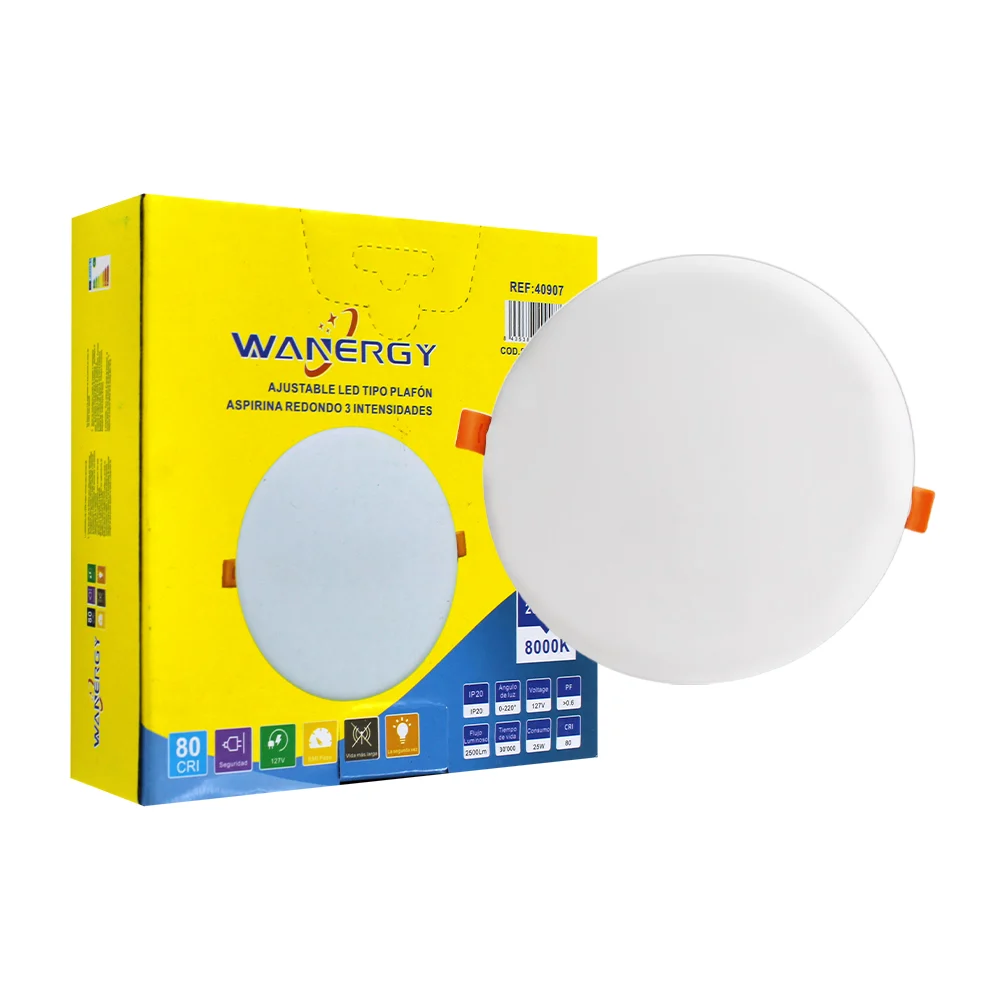 Lámpara plafón led redondo ajustable wanergy de 120mm con 3 intensida…