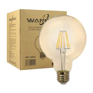 Foco edición vintage, globo led en tono ámbar 12.5x17.5cm g125 / wane…