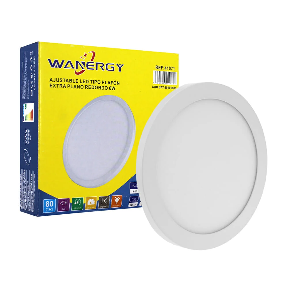 Plafón plano led redondo wanergy de luz blanca con luminosidad de 600…