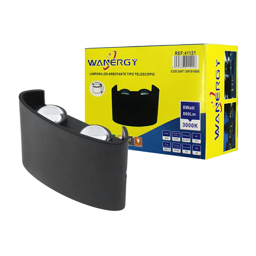 Lámpara led arbotante tipo telescopio wanergy con consumo de 8 watts …