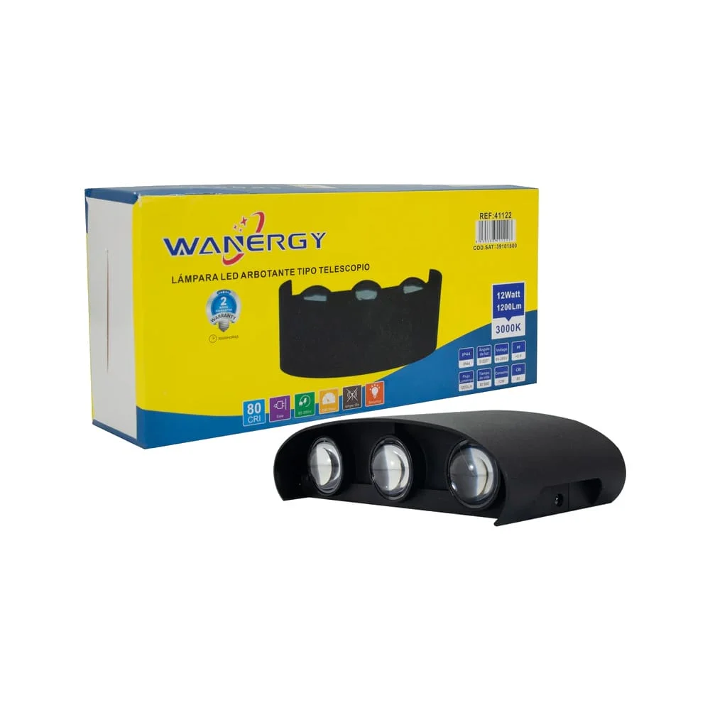 Lámpara led arbotante tipo telescopio wanergy con consumo de 12 watts…