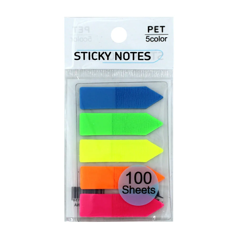 Paquete con 100 post-it notas adhesivas tipo separador color neón, va…