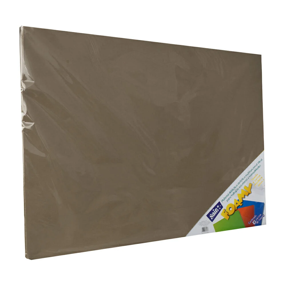 Paquete con 10 hojas de foamy liso tamaño 4 cartas o 43x56cm color ch…