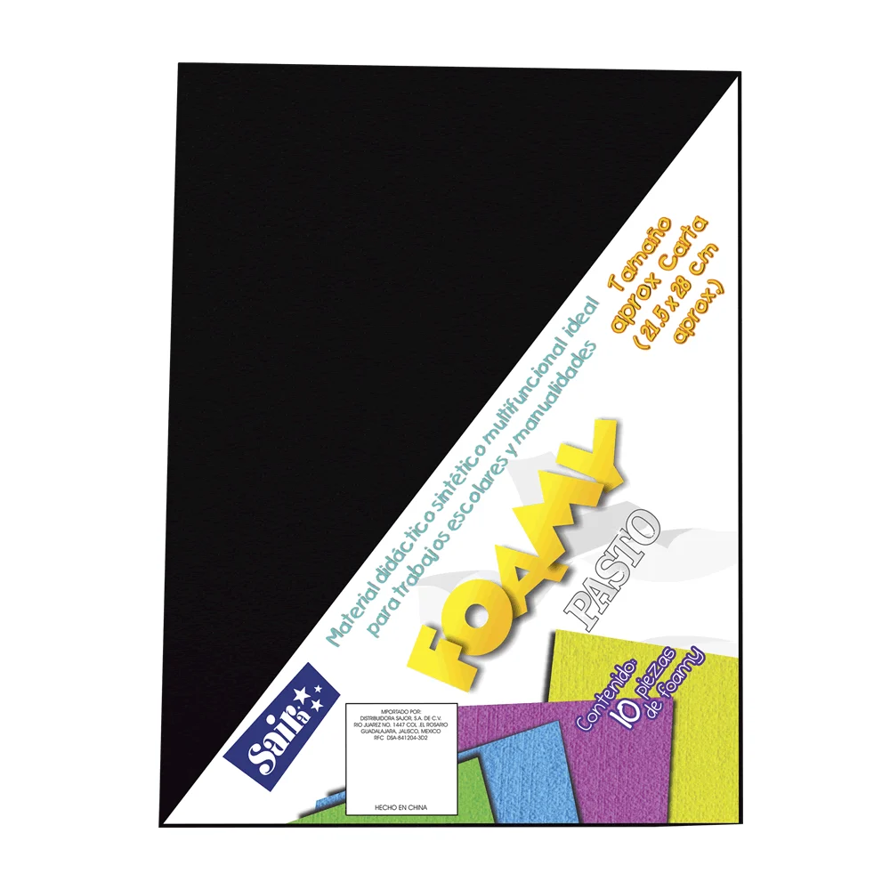Paquete con 10 hojas de foamy plush pasto tamaño carta color negro / …