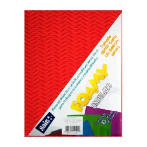 Paquete con 10 hojas de foamy ondulado tamaño carta color rojo / 1410…