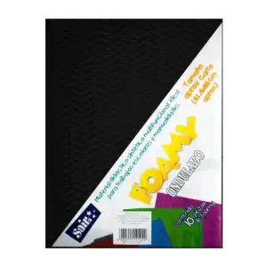 Paquete con 10 hojas de foamy ondulado tamaño carta color negro / 141…
