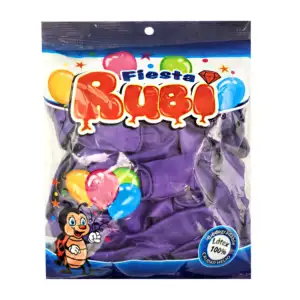 Paquete con 50 globos de latex fiesta rubí color morado perla, 9in / …