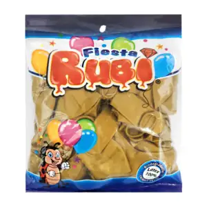Paquete con 50 globos de latex fiesta rubí color oro, 9in / oro50pz