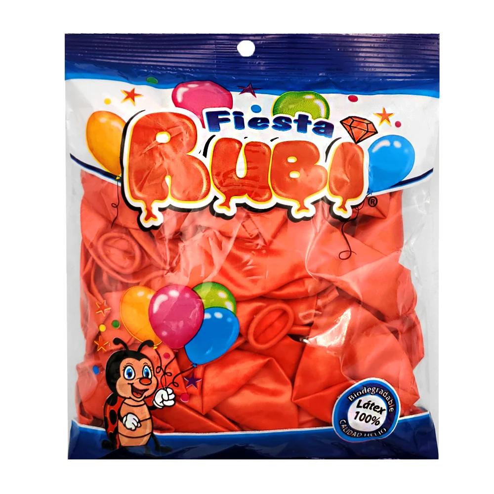 Paquete con 50 globos de latex fiesta rubí color rojo perla, 9in / ro…