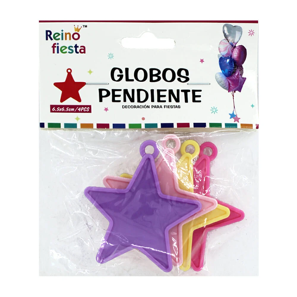 Paquete con 4 contrapesos reino fiesta de plástico en forma de estrel…