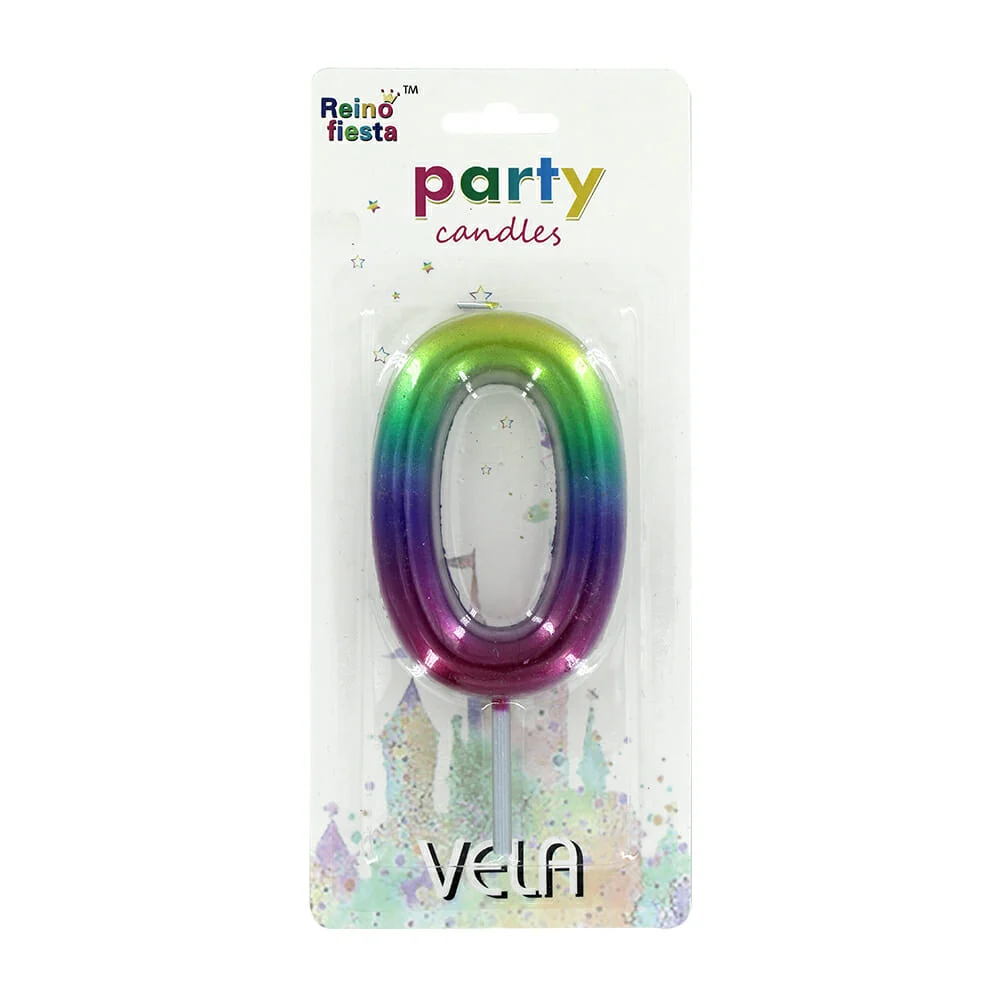 Vela multicolor de cera reino fiesta con forma de número 13cm, varied…