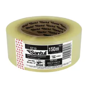 1pza Cinta transparente adhesiva santul de 150 metros con ancho de 48…