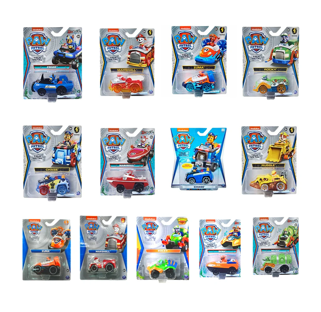 1pza Carro metálico coleccionable con personajes de paw patrol, varie…